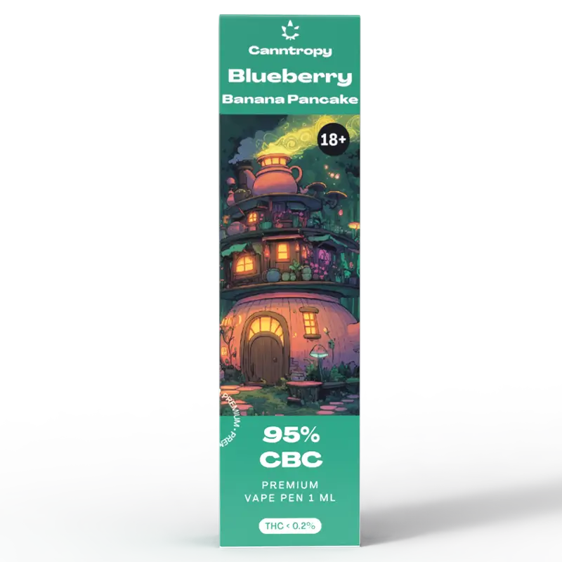 Canntropy CBC Vape Pen Blueberry Banana Palačinka, 95 % CBC, 1ml