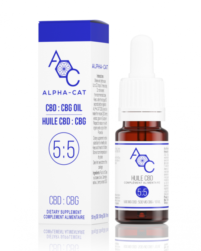 Alpha-CAT CBD: CBG aliejus 10%, 10 ml, 500:500 mg