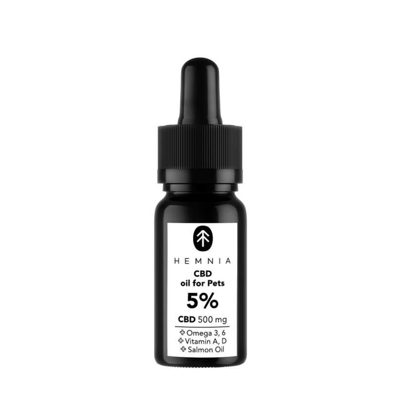 Hemnia CBD in Lachsöl für Tiere – 5 % CBD, 500 mg, 10 ml