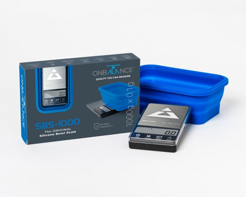 On Balance SBS-1000 bol original din silicon cu cântar - albastru 1000 g x 0,1 g