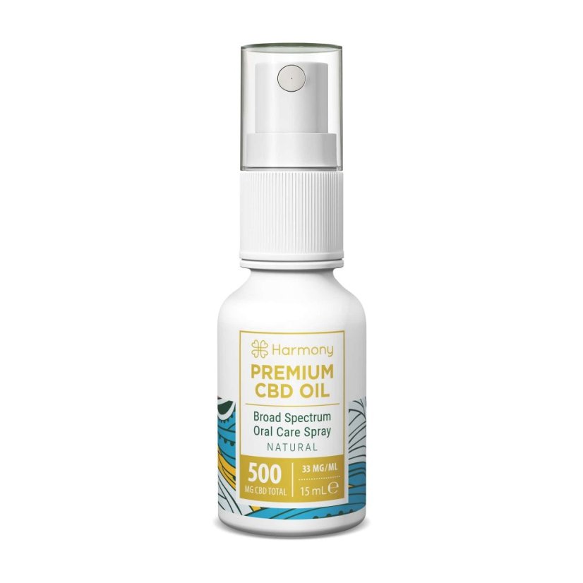 Harmony Soins bucco-dentaires en spray CBD 500 mg, 15 ml, Naturel