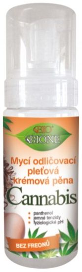 Bione Cannabis Почистваща крем пяна за премахване на грим, 150 ml