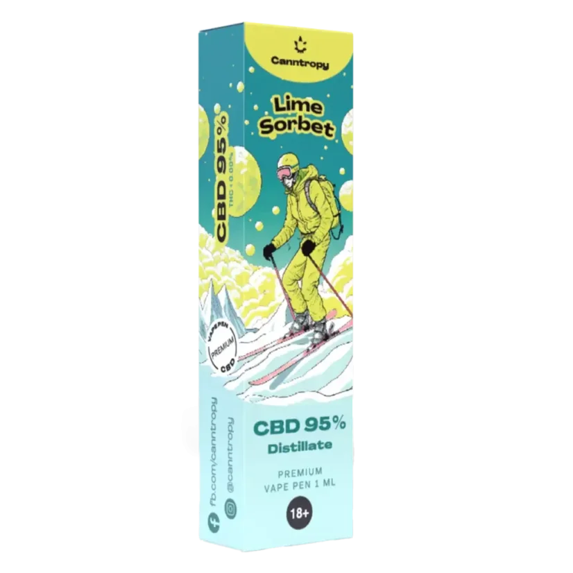 Canntropy CBD Einweg-Vape-Pen Limettensorbet, CBD 95 %, 1 ml