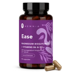 Hemnia Ease, bisglicinato di magnesio, vitamine D3 e B6, 90 capsule