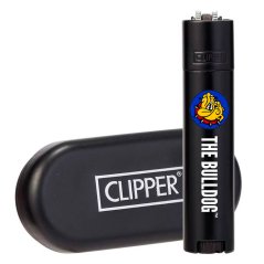 The Bulldog Clipper Matt Black Metal Sytytin + Lahjalaatikko