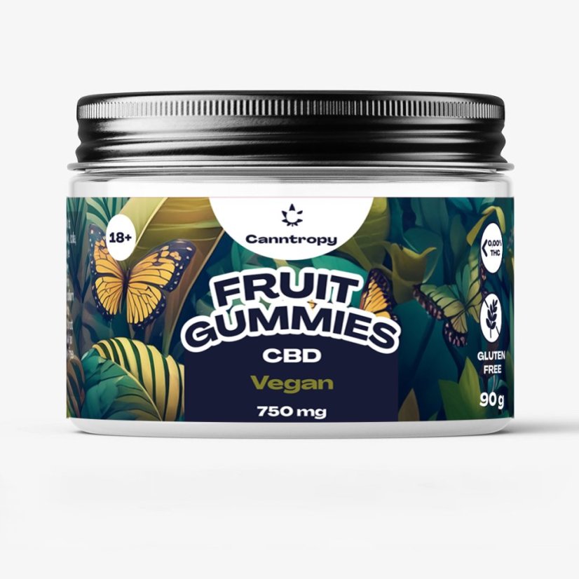 Canntropy CBD Ovocní Gumídci Vegan, 30 ks x 25 mg, 750 mg CBD, 90 g