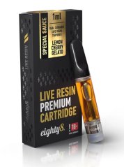 Eighty8 Cartouche CBD Terpènes de résine vivante Citron Cerise Gelato, 1 ml