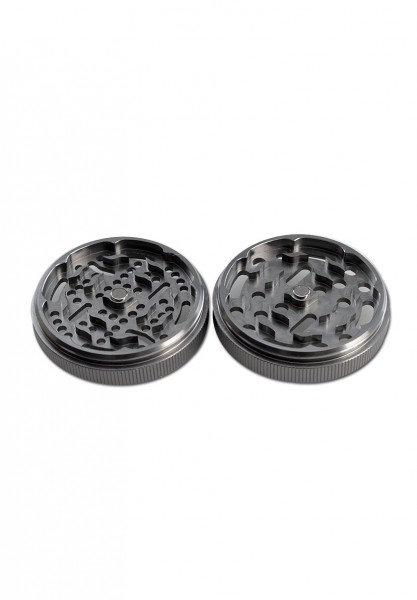 Mașină de polizat din aluminiu 'BL' în 5 părți argintiu/negru - 63x 56mm
