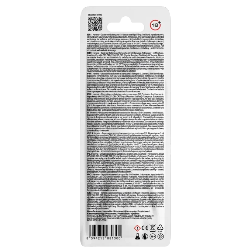 Hemnia First Light stylo vape + cartouche, 1 ml