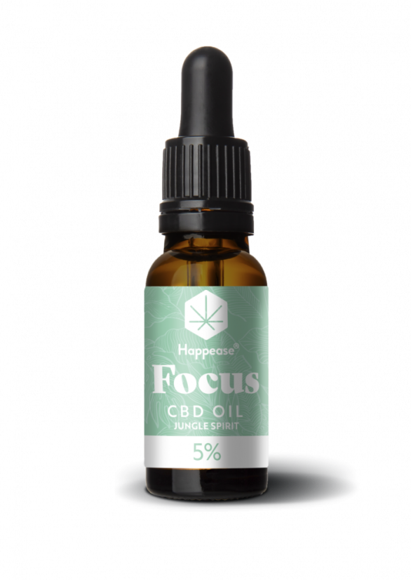 Aceite de CBD Happease Focus Jungle Spirit, 5 % CBD, 500 mg, 10 ml