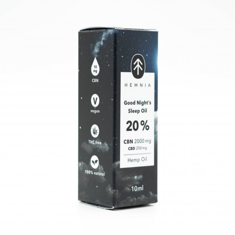 Hemnia Somn de Noapte Buna Ulei de cânepă 20%, 6000 mg CBN, 750 mg CBD, 30 ml