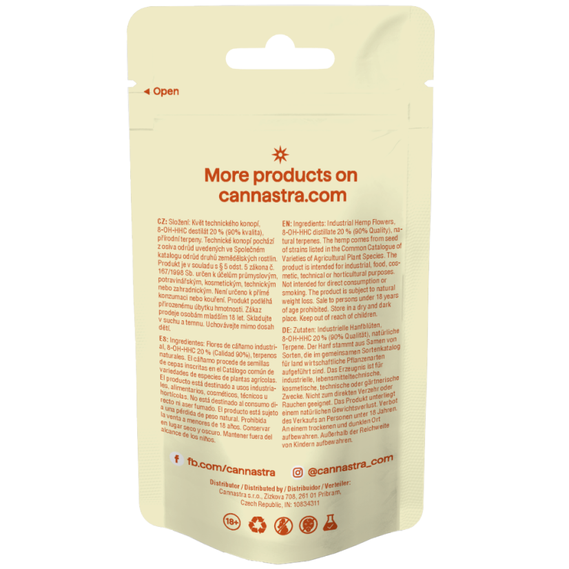 Cannastra 8-OH-HHC Blüte Neon Train 90 % Qualität, 1 g - 100 g