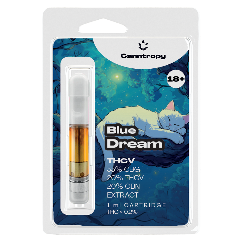 Canntropy THCV-Kartusche Blue Dream – 20 % THCV, 60 % CBG, 20 % CBN, 1 ml