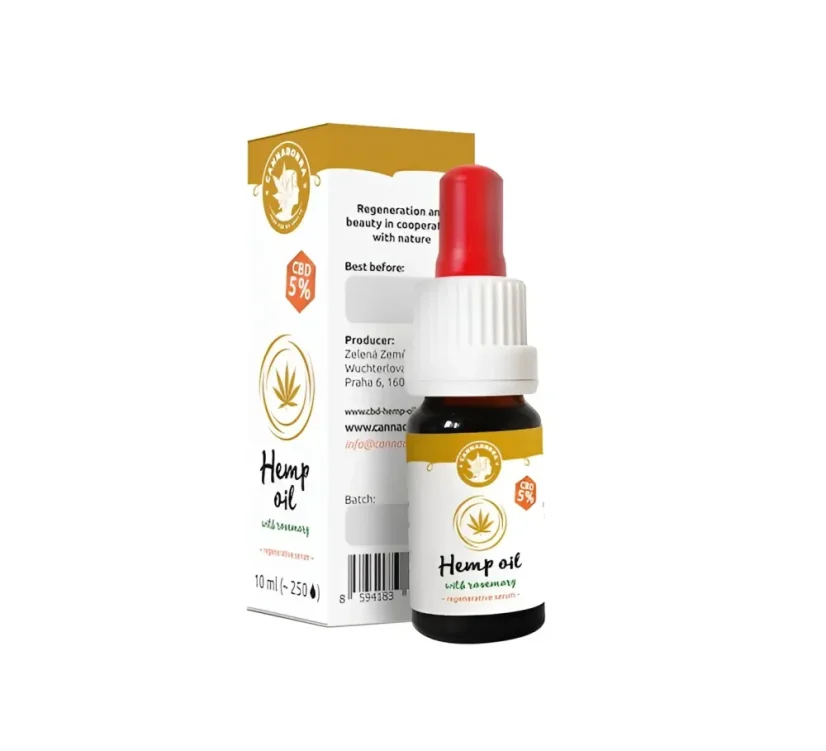 Cannadorra CBD Hanföl mit Rosmarin - regenerierendes Serum, 5 % CBD, 10 ml