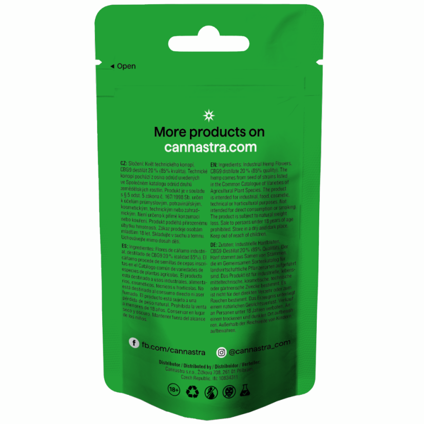 Cannastra CBG9 Blüte Fruity Big Bang, CBG9 85% Qualität, 1g – 100g