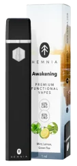 Hemnia Premium Functional Vape Pen Awakening - 40 % CBD, 60 % CBG, minttu, sitruuna, vihreä tee, 1 ml, 1 ml