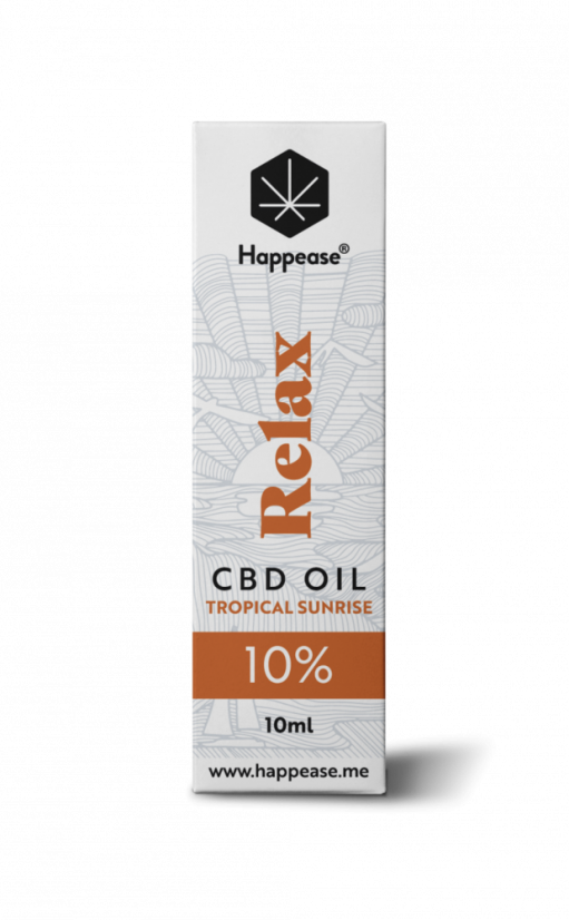 Aceite de CBD Happease Relax Tropical Sunrise, 10% CBD, 1000 mg, 10 ml