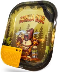 Best Buds Gorilla Glue Tavă mică de rulare metalică cu card de slefuire magnetică