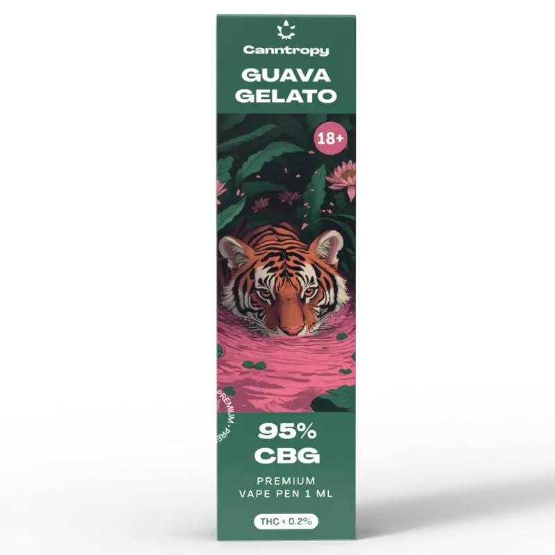 Canntropy CBG Vape Pen Guava Gelato, 1ml, 95% CBG - Display Box 10 kom