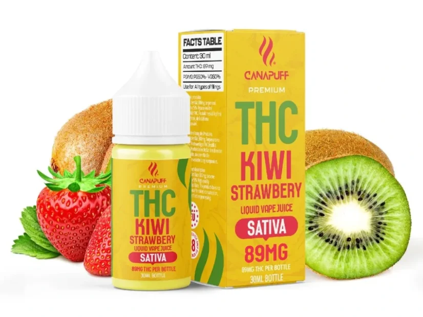 CanaPuff THC+ flüssig Kiwi Erdbeere, 89 mg, 30 ml