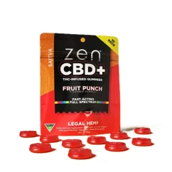 Zen CBD THC+ Gummies Fruit Punch Sativa, 10 stuks, 200mg