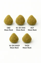 Set d'échantillons Moon Rock Flowers - CBD Moon Rock, 10-OH-HHC Moon Rock, HCT Moon Rock, 10-OH-HHCP Moon Rock, THCX Moon Rock 5 x 1 g