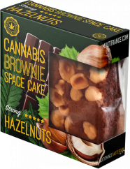 Brownie cu alune de canabis Ambalaj Deluxe (aromă puternică Sativa) - Cutie (24 pachete), 2400 g
