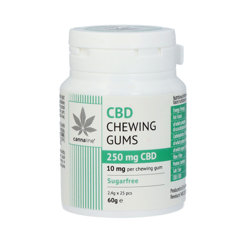 Cannaline CBD-Kaugummi, 250 mg, 25 Stück x 10 mg, 60 g Cannaline CBD-Kaugummi, 250 mg, 25 Stück x 10 mg, 60 g