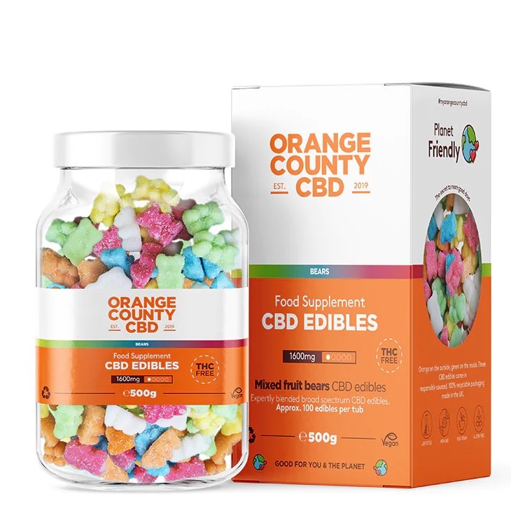 Orange County CBD Oursons gommeux, 100 pcs, 3200 mg CBD, 500 g