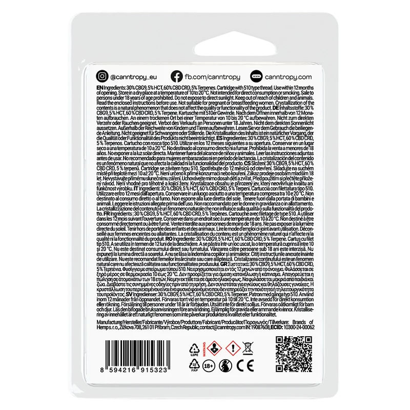 Canntropy CBG9 Kartusche Durban Gelato, CBG9 85% Qualität, 1 ml