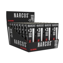 Narcos King Size Cones White Edition 109 mm, Display Box 32 ks