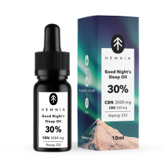 Hemnia Bonne nuit de sommeil Huile de chanvre 30%, 3000 mg CBN, 250 mg CBD, 10 ml
