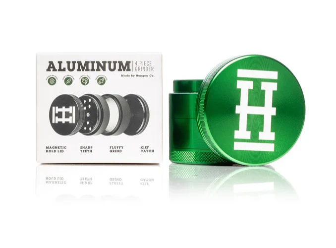 HEMPER Râșniță de ierburi din aluminiu anodizat, verde, 4 piese, 56 mm