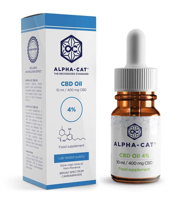 Alpha-CAT CBD Konopný olej 4%, 10 ml, 400 mg