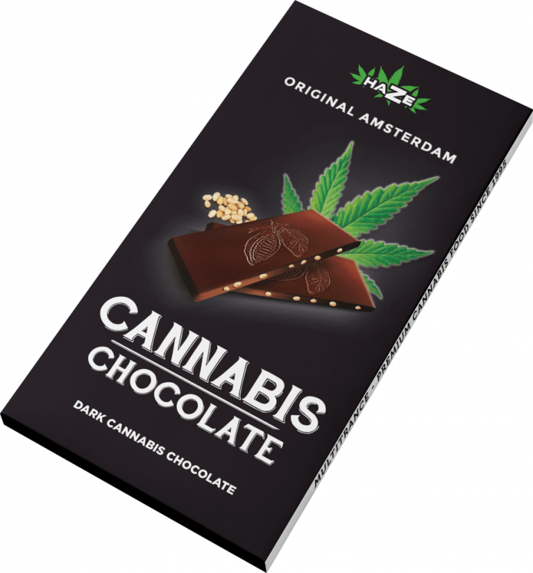HaZe Cannabis Chocolat Noir aux graines de chanvre - Carton (15 barres)