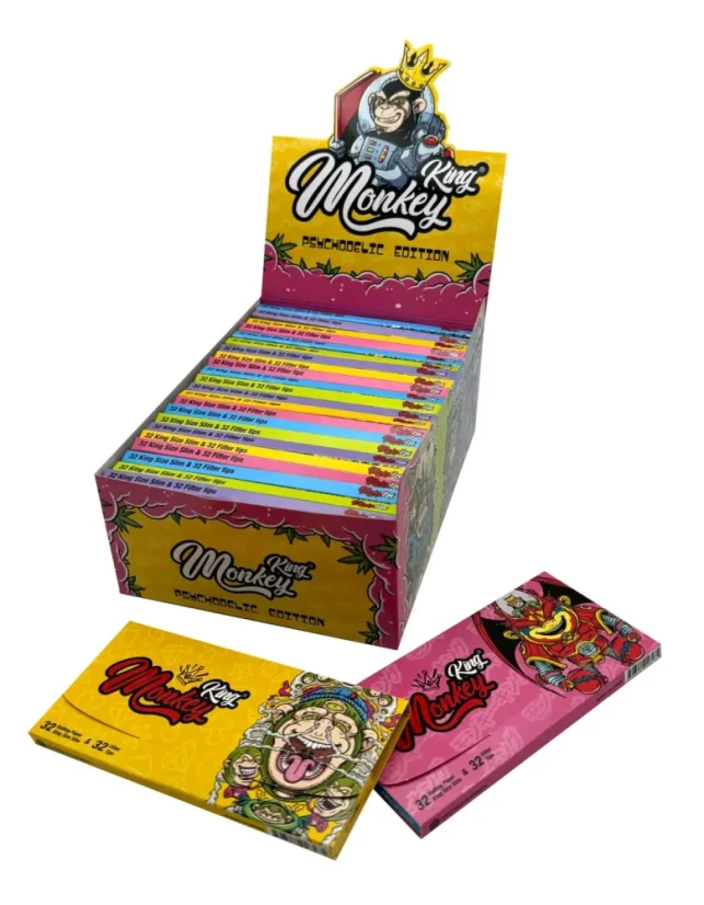 Monkey King KSS Hârtii de rulat cu filtre Slim Psyco, 1 caiet