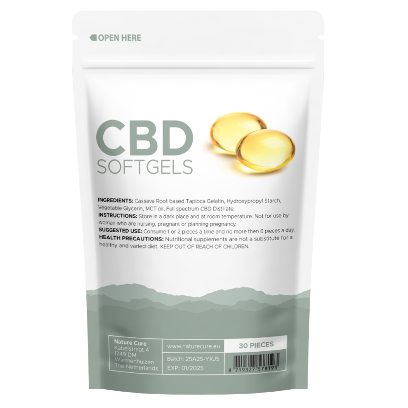 Nature Cure - CBD-kapseln 750 mg CBD, 30 Stück x 25 mg, (30 g)