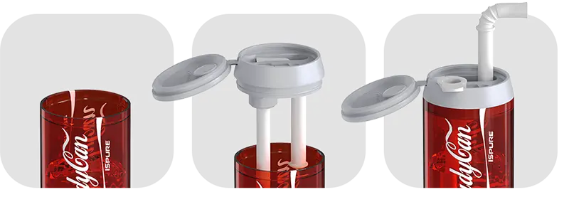 ISPURE Conductă de apă BudyCan, roșie