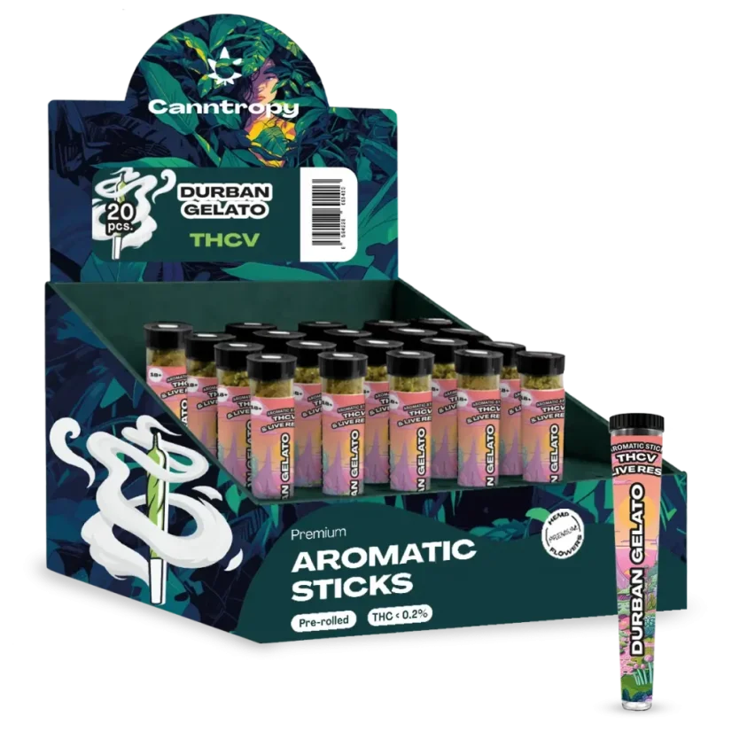 Canntropy THCV Prerolls Durban Gelato, Display box 20 pcs
