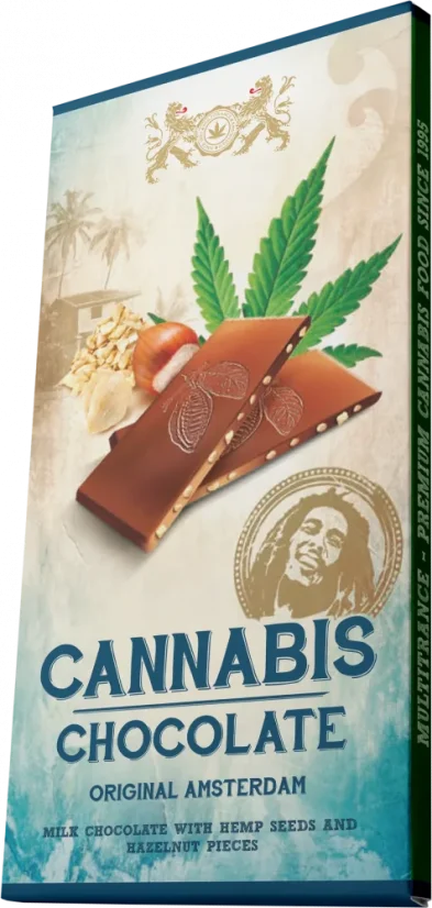 Bob Marley Ciocolată cu lapte cu canabis și alune - Cutie (15 batoane), 1200 g
