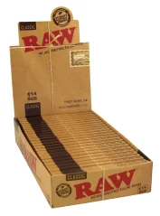 RAW ongebleekte korte vloeitjes maat 1 1/4 - 24 stuks in een doosje