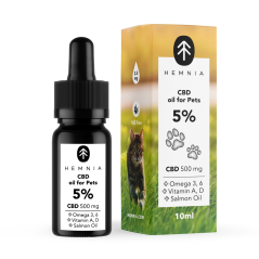 Hemnia CBD in zalmolie voor dieren - 5% CBD, 500 mg, 10 ml