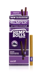 HEMPER Hamppupaperit King Size Paper Tipillä 2kpl - Grape