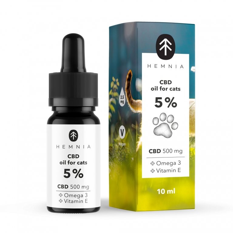 Hemnia CBD ulei pentru pisici 5 %, 500 mg, 10 ml