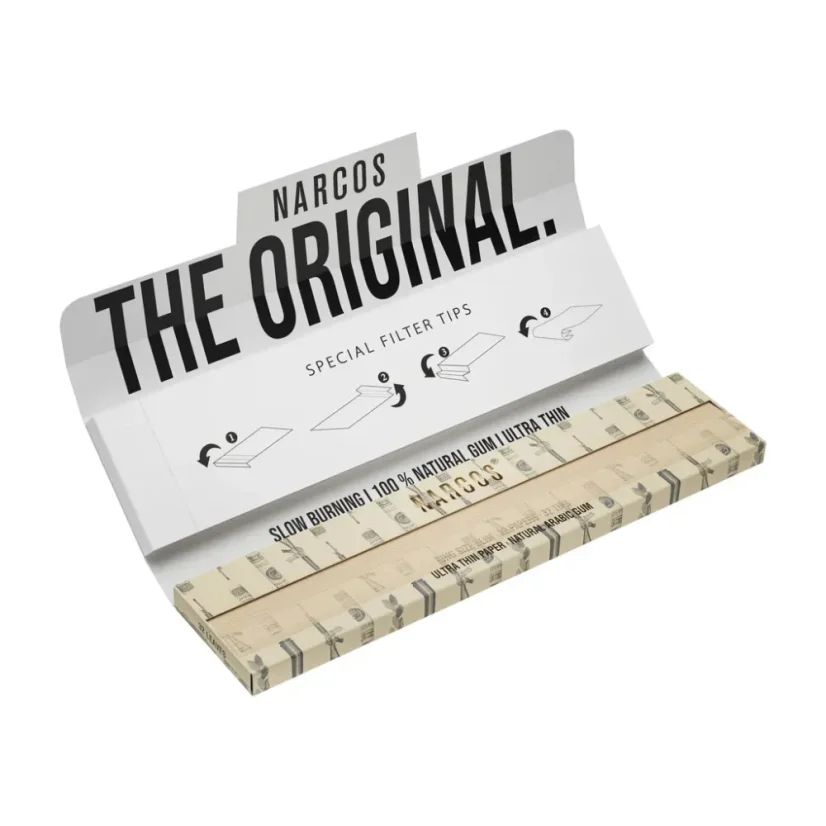 Narcos Papel de liar King Size Slim de edición limitada + boquillas - diseño aleatorio
