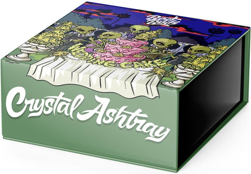 Best Buds Kristallaschenbecher mit Geschenkbox, Hochzeitstorte