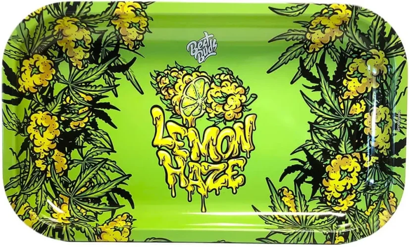 Best Buds Bandeja de liar de metal Lemon Haze larga, 16x27 cm