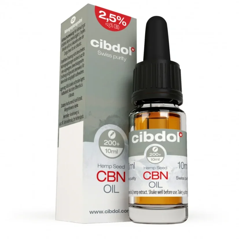 Cibdol Konopný olej 2,5% CBN a 2,5% CBD, 250:250 mg, 10 ml