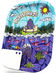 Best Buds Tavă mică de rulare din metal Purple Haze cu card de șlefuit magnetic