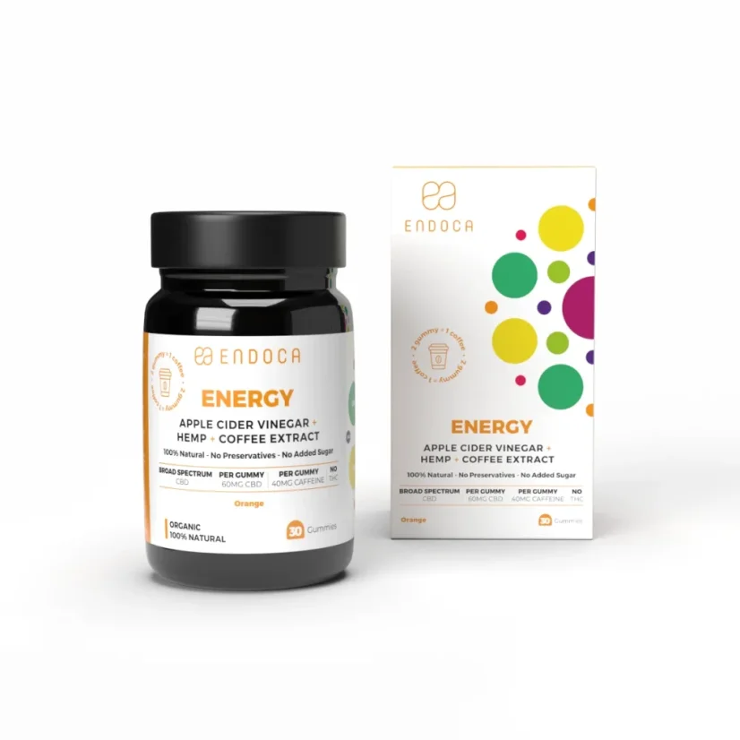 Endoca CBD bonbons gélifiés « Énergie », 60 mg de CBD, arôme d'orange, 30 pièces, 60 g